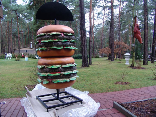 Burger, Hamburger, doppelt mit Werbetafel, 190cm