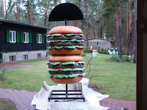 Burger, Hamburger, doppelt mit Werbetafel, 190cm