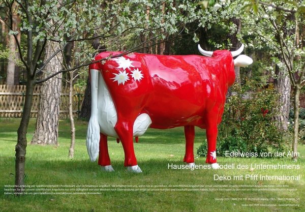 Kuh, Kunstkuh, "Edelweiß von der Alm", 220cm, HAEIGEMO