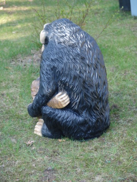 Affe, Schimpanse mit Kind, 72cm, Kunstharz