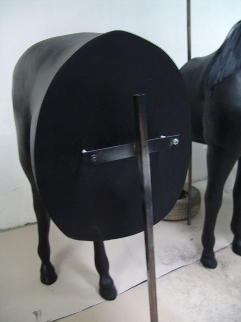 Pferd, halbiert, "geht durch die Wand", Kunsthaare, 256cm, HORSE
