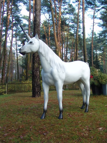 Pferd, Einhorn, grau-weissem Horn, belastbar bis 100kg, 220cm