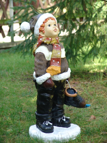 Winterkind mit Schlittschuhe, Junge, Kunstharz, 74cm