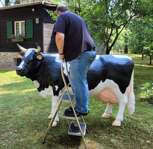 Kuh, "Kathi von der Alm", schwarz weiss, 220cm, HAEIGEMO I Belastbar zum aufsitzen bis 100kg