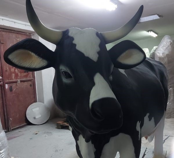 Kuh, "Kathi von der Alm", schwarz weiss, 220cm, HAEIGEMO I Belastbar zum aufsitzen bis 100kg