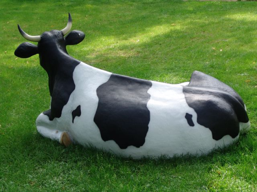 Kuh, Kuhbank, Annerose von der Alm, schwarz weiß, 225cm / Sitzfläche belastbar bis 185kg / HAEIGEMO