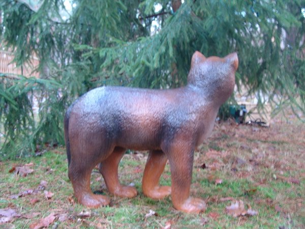 Wolf, Wolfskind, "Amarog", stehend, Kunstharz, braun, 46cm, HAEIGEMO