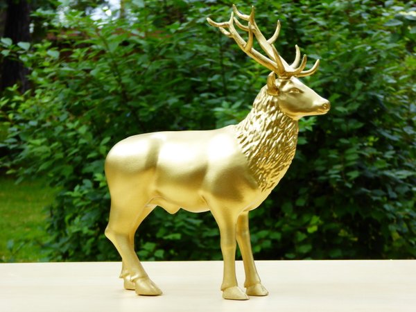 Hirsch "Heinrich", mini, goldfarben lackiert - hauseigenes Modell