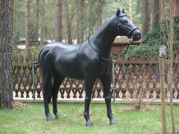 Pferd, Kutschpferd, "Black Dancer", mit Maulspalt, Hufeisen, belastbar, 259cm, HAEIGEMO, HORSE