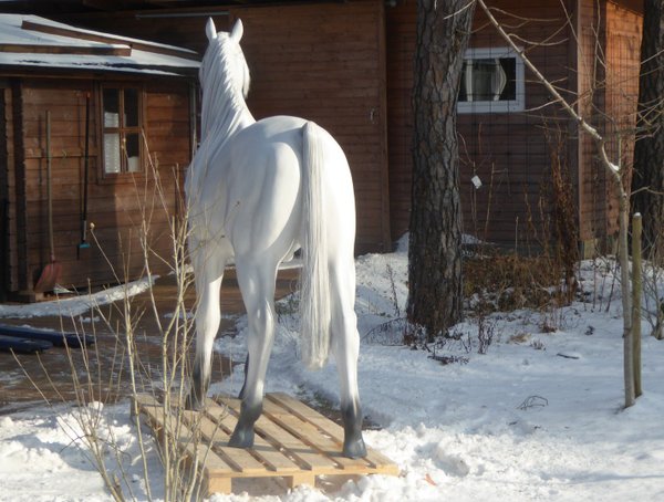 Pferd, Einhorn, goldfarbenem Horn, belastbar bis 100kg, 220cm, HORSE