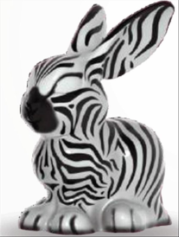 Hase, Osterhase, als Zebra, sitzend, 120cm