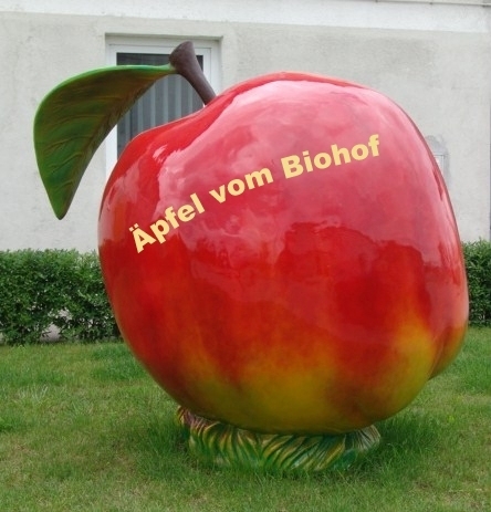Obst, Apfel, beschriftet mit Logo, einseitig, 157cm