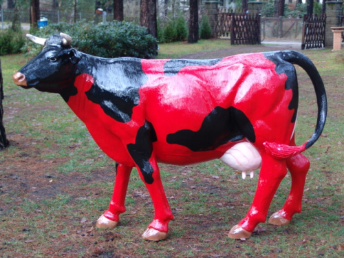 Kuh, Kunstkuh, "Regine", rot schwarz, 220cm