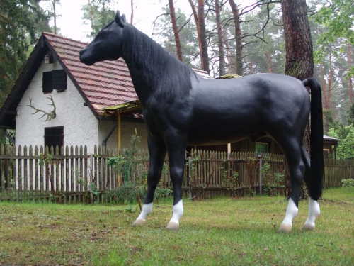 Pferd, "Straight", Kunsthaare, schwarz, nicht belastbar, 220cm, HORSE