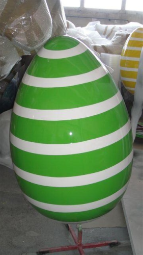 Osterei, 75cm, grün mit weißen Streifen, Ei