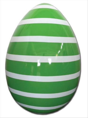 Osterei, 100cm, grün mit weißen Streifen, Ei