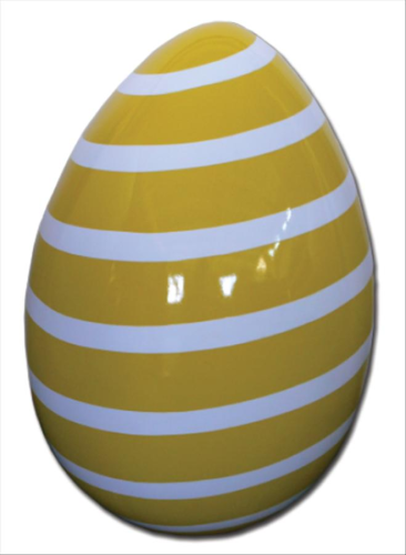 Osterei, 120cm, gelb mit weißen Streifen, Ei