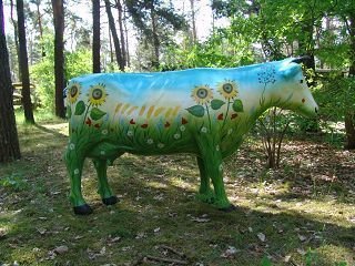 Kuh, Kunstkuh, "Petra", Blumenwiese, 250cm