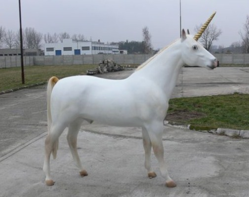 Pferd, Einhorn, goldfarbenem Horn, Kunsthaare, nicht belastbar, 220cm, HORSE