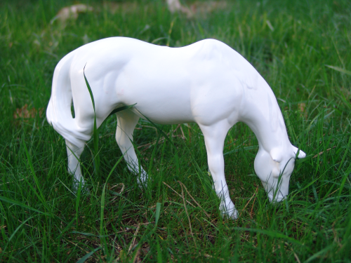 Pferd, MINI, weiß, grasend, 24cm, HAEIGEMO, HORSE