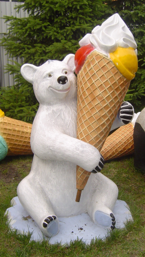 Eisbär mit Kugeleistüte, 160cm