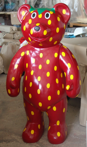 Bär, "Gute Laune", Erdbeere, Obst, Teddy, stehend, 145cm