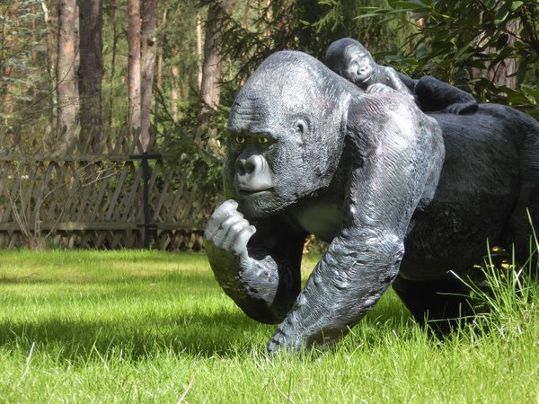 Affe, Gorilla mit Kind, 120cm