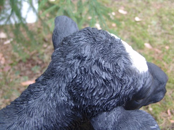 Kalb, Kälbchen  "Knuddel", schwarz weiss, mit Glasfaser, 108cm