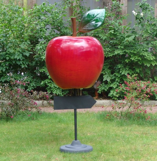 Obst,  Apfel mit Standfuss und Wegweiser, 160cm