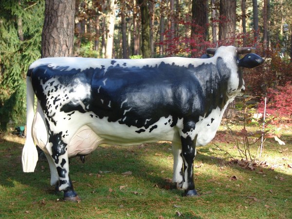 Kuh, "Marlene von der Alm", belastbar, mit Kalb, schwarz weiß, "Vogesener Art", 220cm, HAEIGEMO