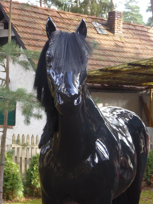 Pferd, Kutschpferd, "Azraff", Hochglanz, Hufeisen, Kunsthaare, belastbar, 259cm, HAEIGEMO, HORSE