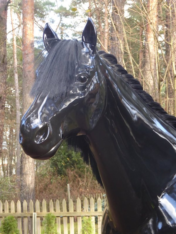 Pferd, Kutschpferd, "Azraff", Hochglanz, Hufeisen, Kunsthaare, belastbar, 259cm, HAEIGEMO, HORSE
