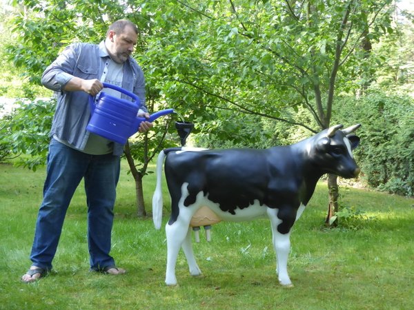 Kuh, Melkkuh für Kinder, "Primelchen", Holstein, 1 x 12 Liter Tank, schwarz weiß, 122cm