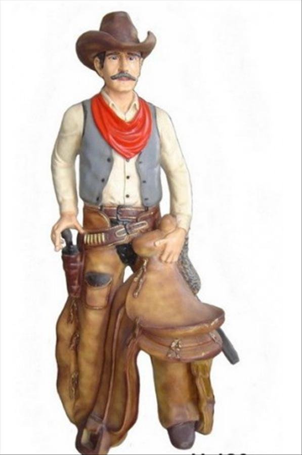 Cowboy mit Sattel, 176cm