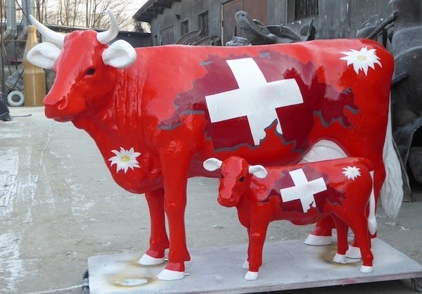Kuh, "Edelweiss von der Alm" mit Kalb "Blümchen von der Alm", 220cm, HAEIGEMO
