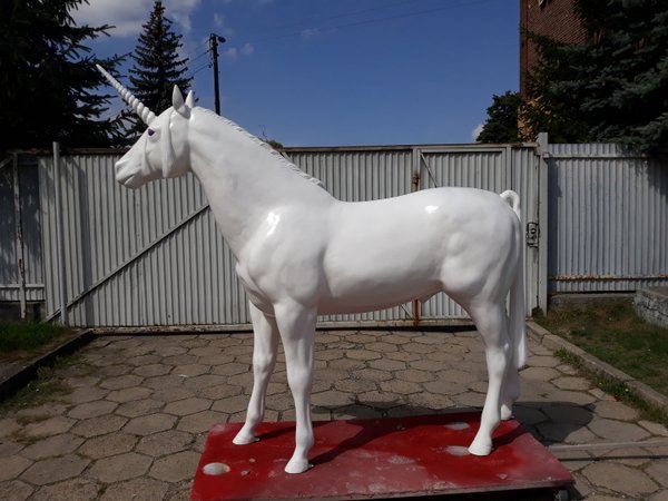Pferd, Einhorn, weiß, belastbar bis 100kg, 220cm, HAEIGEMO