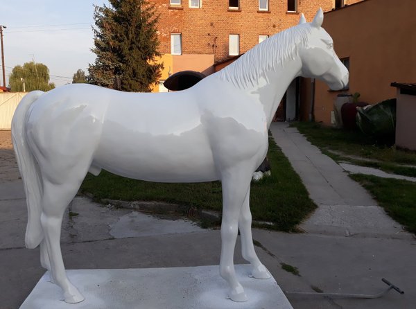 Pferd, "Arthur", weiß, nicht belastbar, Hochglanz, 259cm, HAEIGEMO, HORSE