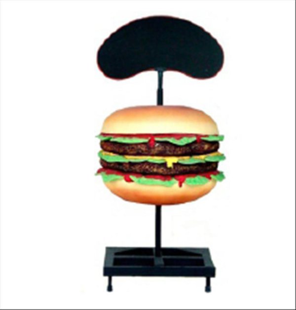 Burger, Hamburger, einfach mit Werbetafel, 120cm