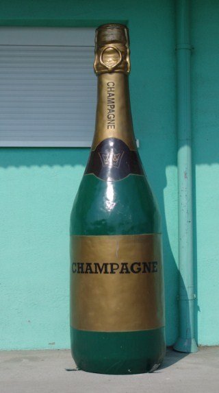 Flasche, Champagner, 205cm