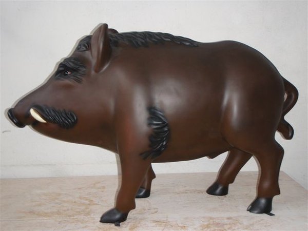 Wildschwein, glatt, braun matt, 125cm