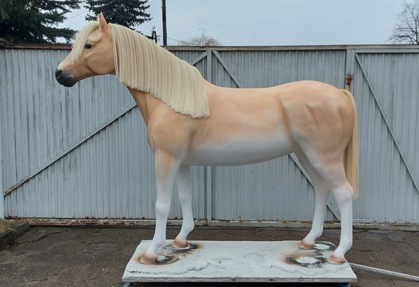 Pferd, Kutschpferd, "Haflinger Art", Stute , "Perle", Kunsthaare, belastbar, Hufeisen,259cm,HAEIGEMO