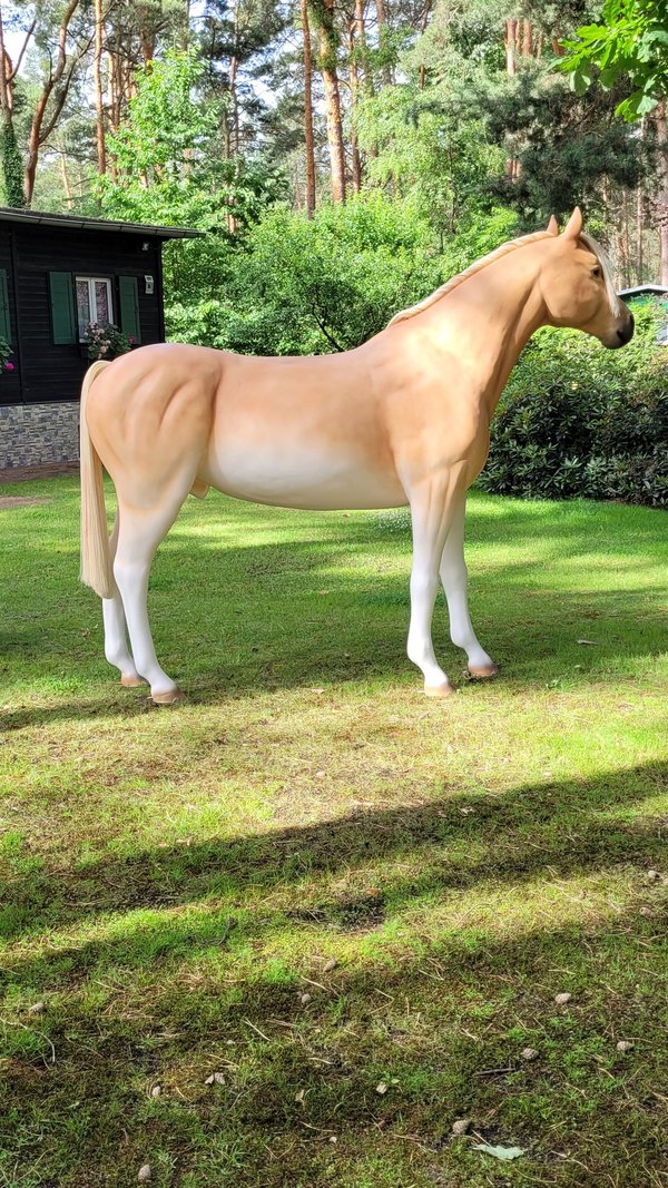 Pferd, "Haflinger Art", Kunsthaare, Hufeisen, belastbar, 259cm, Horse, HAEIGEMO