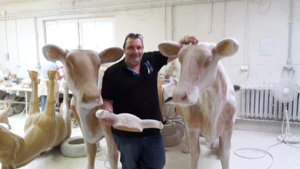 Kuh, Holstein, "Akra", Braunvieh, Kopf gerade aus, 270cm, HAEIGEMO