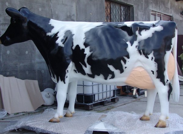 Kuh, Melkkuh, Holstein, "Agnes", 1 x 19L Tank, schwarz weiß, Kopf links schauend, 270cm, HAEIGEMO