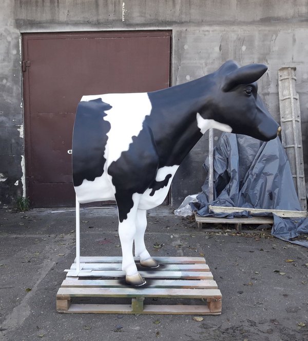Holstein Kuh "halbiert", Kopf gerade aus schauend, 270cm, HAEIGEMO