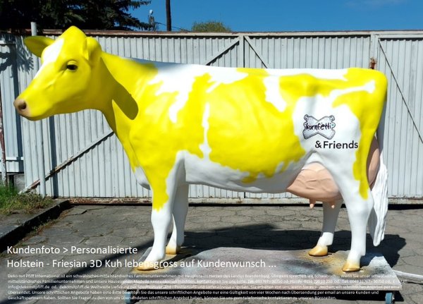 Holstein Kuh "Adelchen, personalisiert", Kopf gerade aus schauend, 270cm, HAEIGEMO